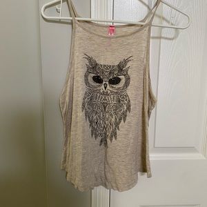 Super cute high neck tank with tribal owl